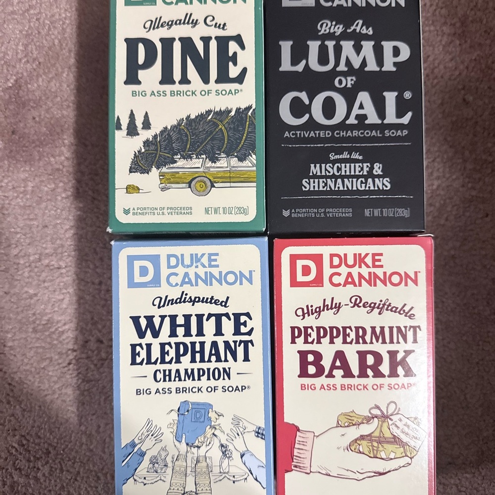 Duke Cannon Soap Set - Pine, Coal, White Elephant, Peppermint NEW